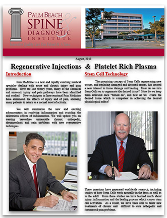 Newsletter on PRP Pain Management Services